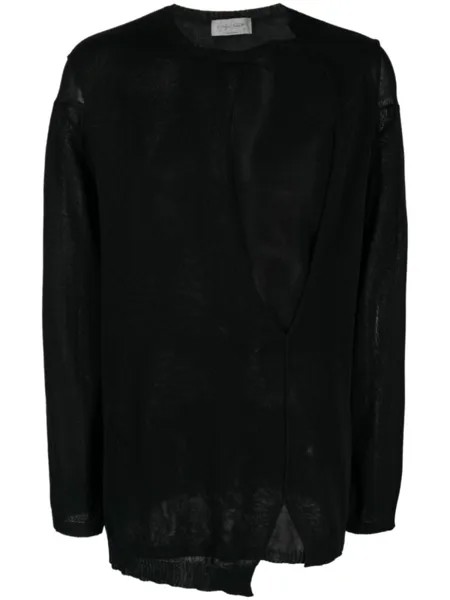 Yohji Yamamoto джемпер с вырезом, черный