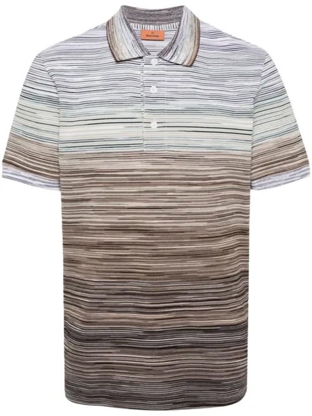 Missoni рубашка поло из пике с узором, коричневый