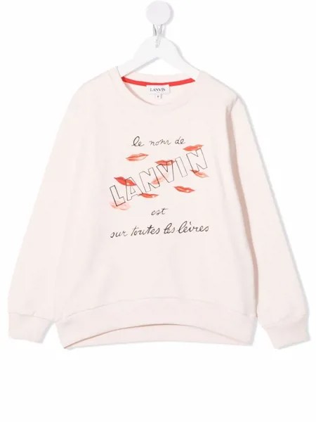 LANVIN Enfant толстовка из органического хлопка с логотипом