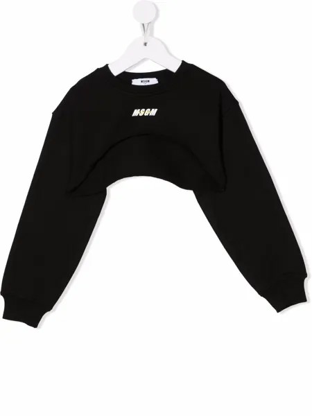 MSGM Kids укороченная толстовка с логотипом
