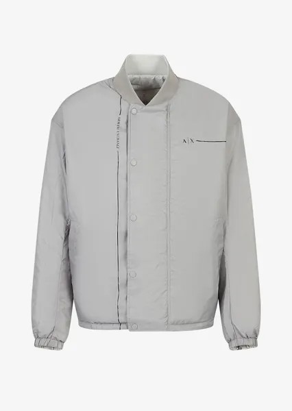 Бомбер из переработанной технической ткани Armani Exchange, серый