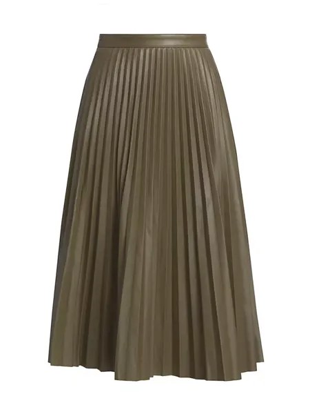 Плиссированная юбка-миди из искусственной кожи Proenza Schouler White Label, цвет wood