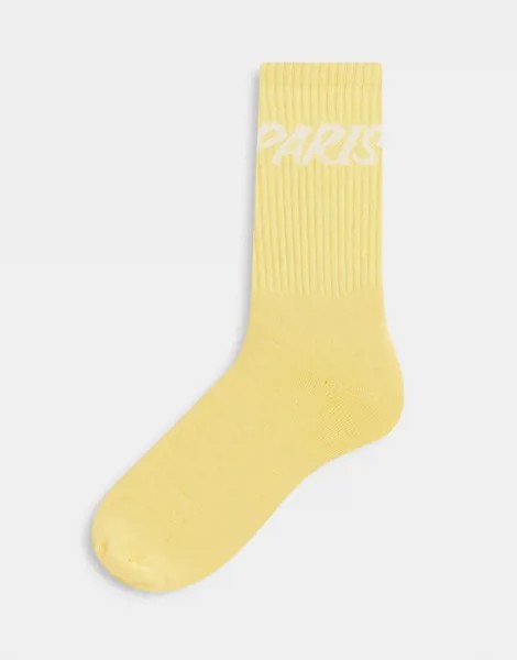 Желтые носки с принтом 