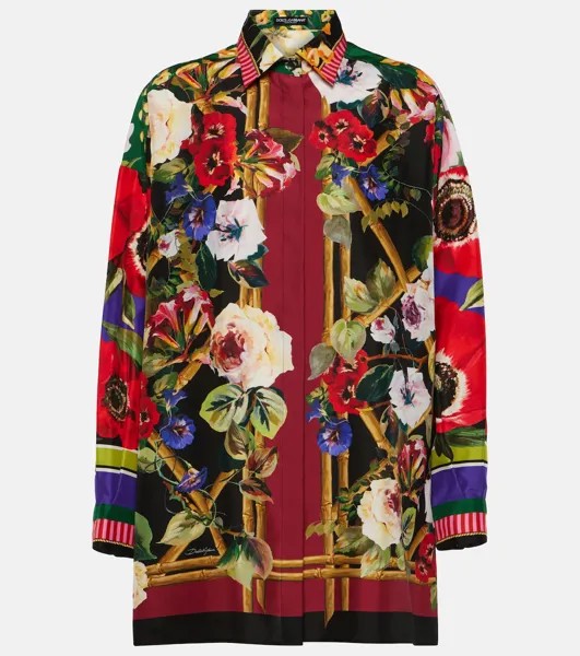 Шелковое платье-рубашка Dolce&Gabbana, красный