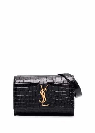 Saint Laurent поясная сумка с тиснением под крокодила