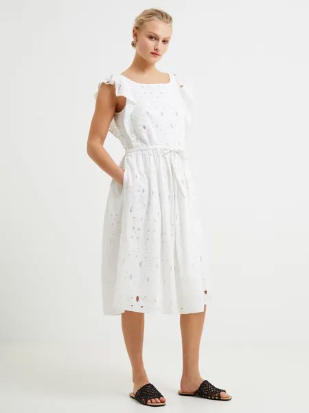 Платье French Connection Cilla Broderie Anglaise, летний белый
