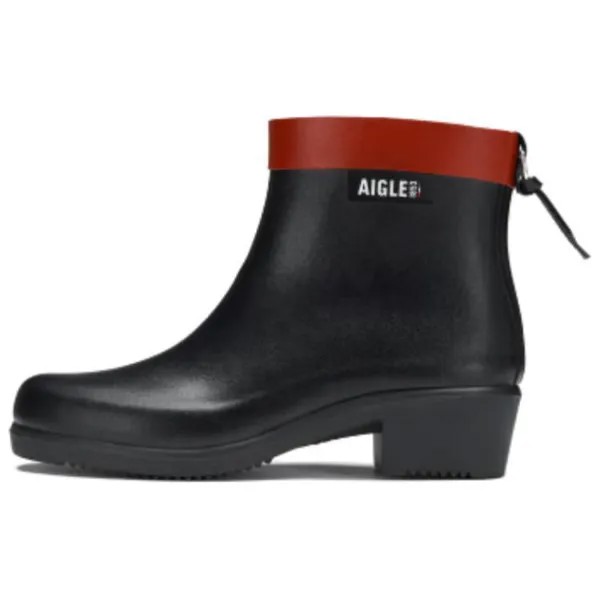 Резиновые сапоги женские черные/красные Aigle