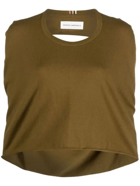 Extreme cashmere трикотажный топ с вырезом халтер, зеленый