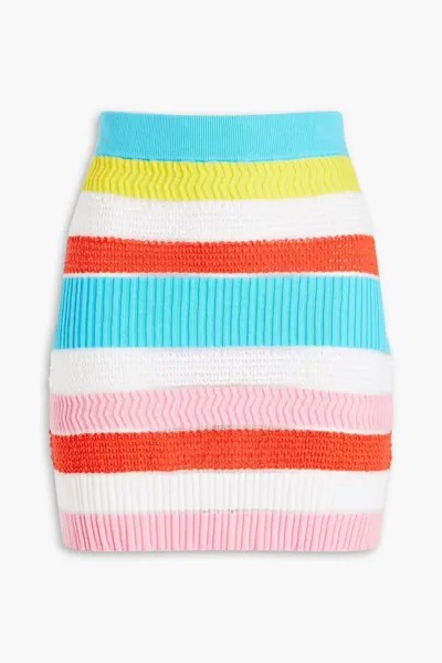 Полосатая мини-юбка Rosie вязанной крючком Solid & Striped, многоцветный
