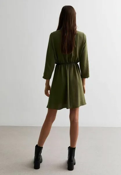 Платье-блузка CRINKLE ROPE New Look, хаки