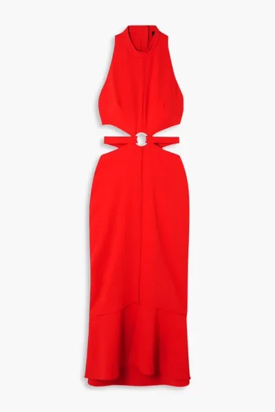 Платье миди из эластичного кади с декорированным вырезом Proenza Schouler, красный