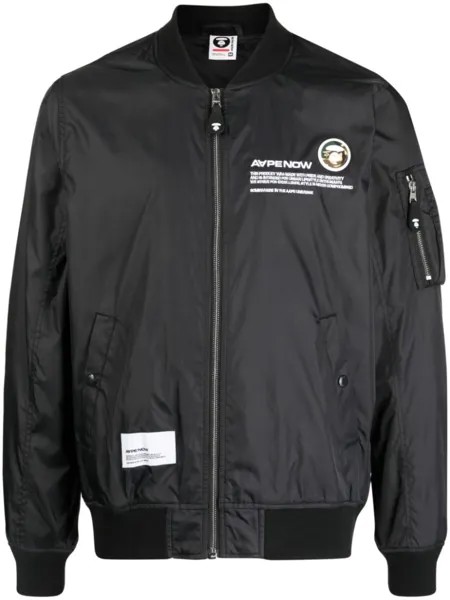 Бомбер со слоганом AAPE BY *A BATHING APE, черный