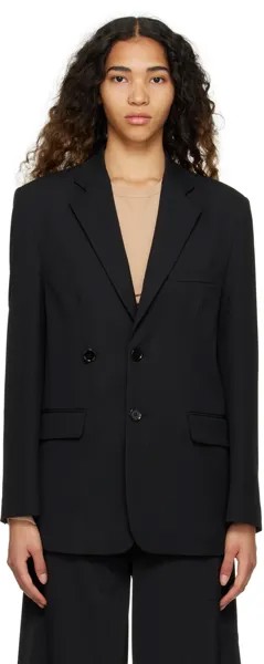 Черный двубортный пиджак MM6 Maison Margiela