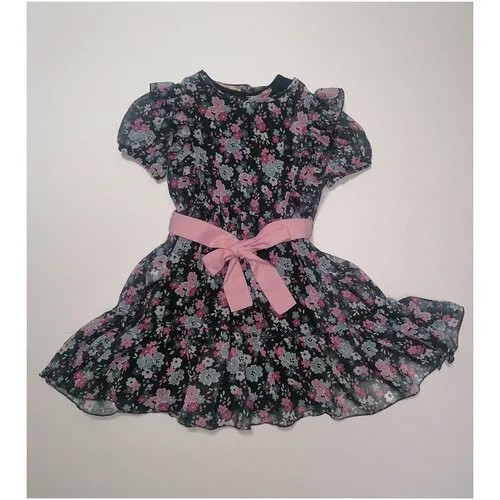 Платье, комплект, размер 98 рост, черный, розовый