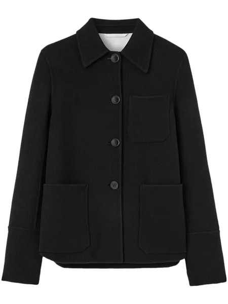Jil Sander однобортная куртка из вирджинской шерсти, черный