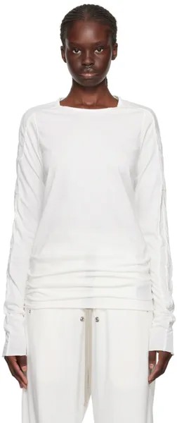 Белая футболка с длинными рукавами Rick Owens DRKSHDW Off-White Scarification