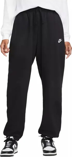 Женские флисовые спортивные штаны большого размера со средней посадкой Nike Sportswear Club, черный