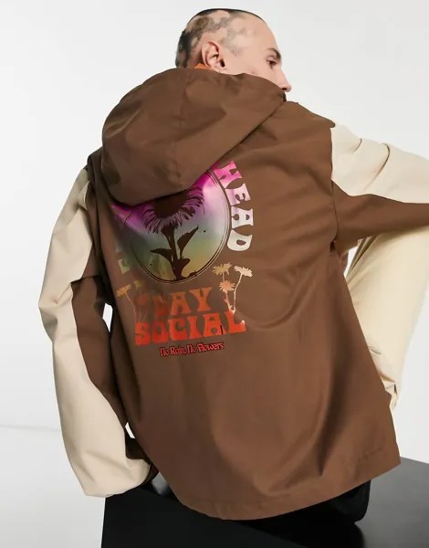 Коричневая непромокаемая куртка ASOS DESIGN Day Social-Коричневый цвет