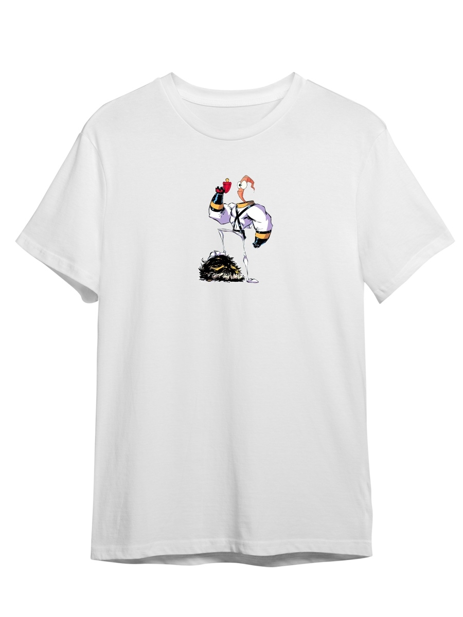 Футболка унисекс СувенирShop Червяк Джим / Earthworm Jim 1 белая 2XL (52-54)