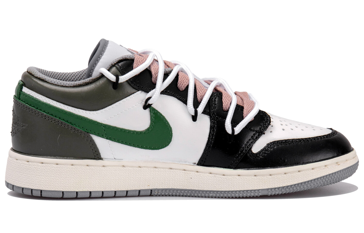 Кроссовки Air Jordan 1 Vintage Basketball Shoes Men Low-top Black/white/green, зеленый