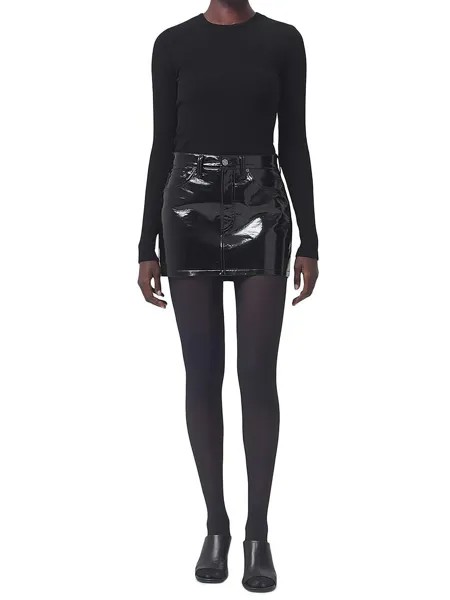 Liv Женская короткая мини-юбка Agolde, цвет Black Patent