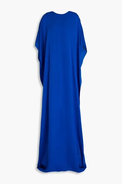 Драпированное платье из эластичного шелка Oscar De La Renta, ярко-голубой