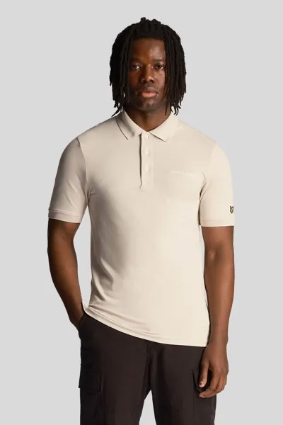 Яркая рубашка-поло с вышитым логотипом Lyle & Scott, бежевый