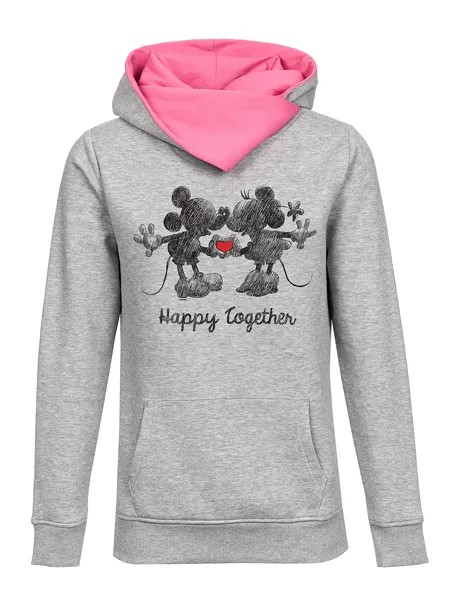 Толстовка Disney Schalkragenpullover Disney Happy Together, цвет grau meliert/pink