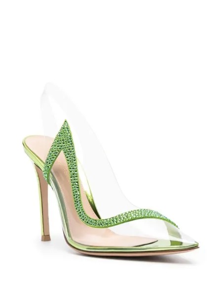 Gianvito Rossi туфли Hortensia 105 с ремешком на пятке, зеленый