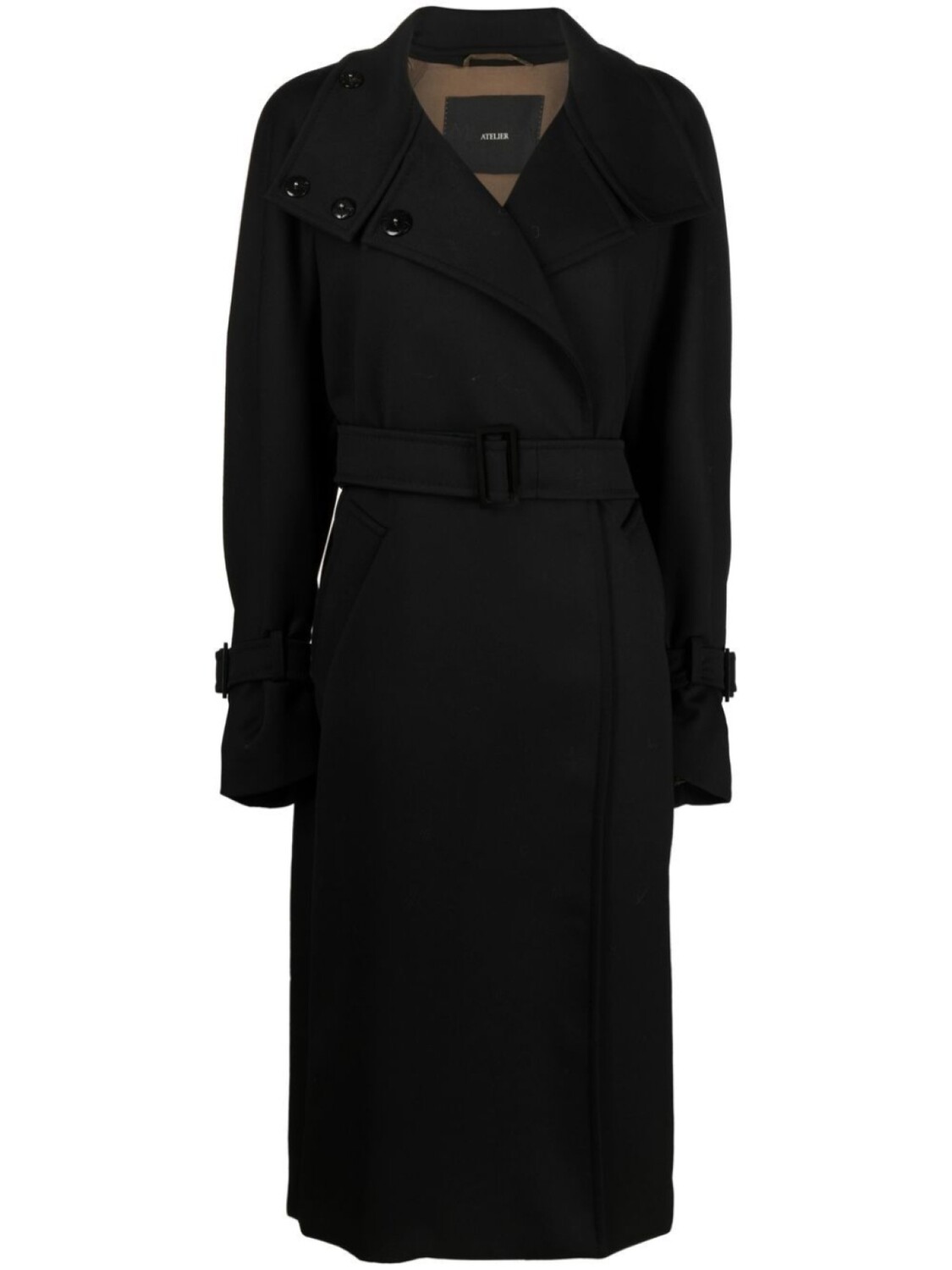 Max Mara пальто оверсайз с поясом, черный