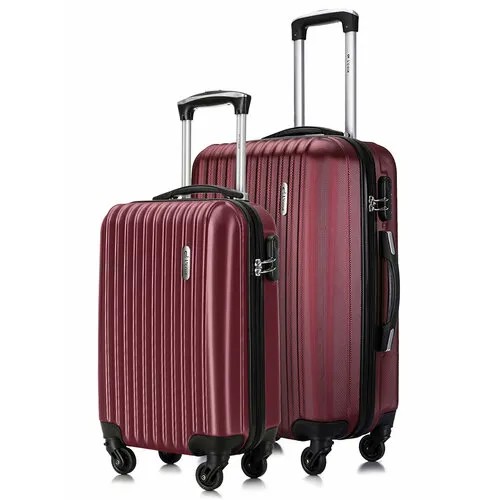 Комплект чемоданов L'case Krabi, 2 шт., 62 л, размер S/M, бордовый