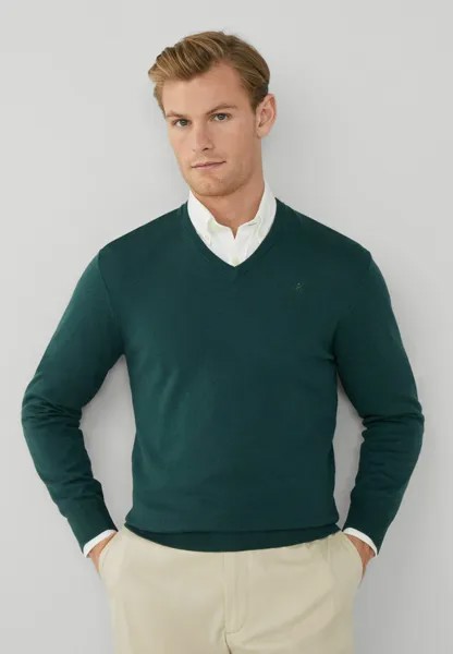 Вязаный свитер V NECK Hackett London, цвет bottle green