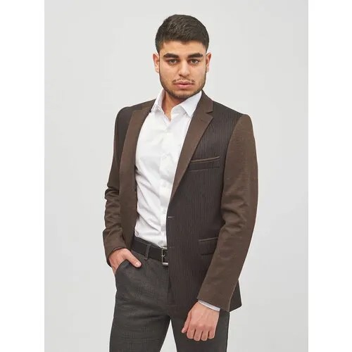 Пиджак DELMONT, размер 56, черный, коричневый