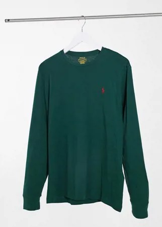 Зеленый лонгслив с логотипом Polo Ralph Lauren-Зеленый цвет