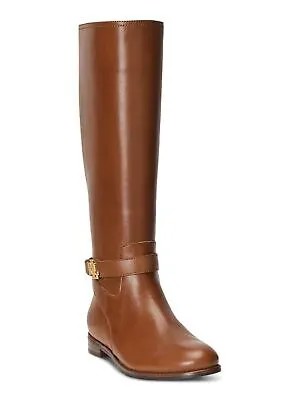 RALPH LAUREN Женские коричневые кожаные ботинки для верховой езды на блочном каблуке с круглым носком-берди 6,5 B
