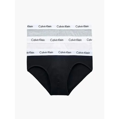 Комплект трусов брифы CALVIN KLEIN, средняя посадка, размер M, мультиколор, 3 шт.