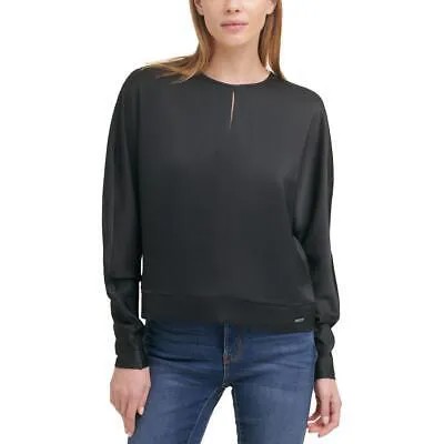 Женский черный пуловер с круглым вырезом DKNY, рубашка S BHFO 9814