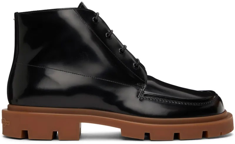 Черные кожаные ботинки на шнуровке Maison Margiela