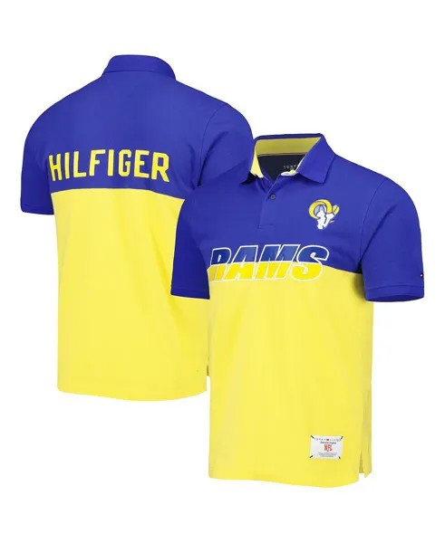 Мужская рубашка-поло Royal Los Angeles Rams золотого цвета с цветными блоками Tommy Hilfiger