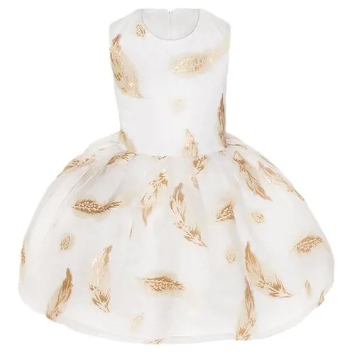 Платье Андерсен, размер 104, белый, золотой