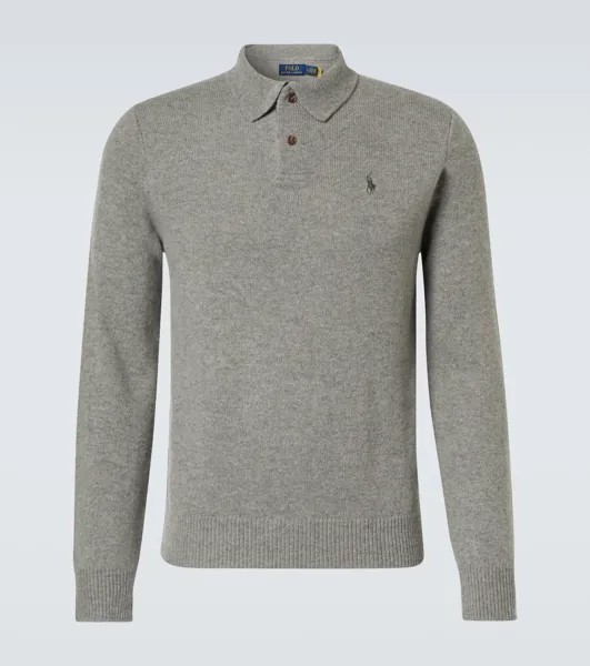 Свитер-Поло из шерсти и кашемира Polo Ralph Lauren, серый