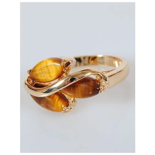 Кольцо помолвочное Lotus Jewelry, тигровый глаз, размер 20, коричневый
