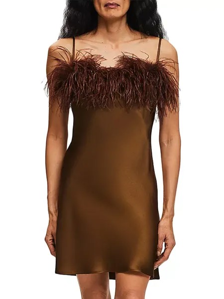 Платье Boheme с перьями Sleeper, коричневый