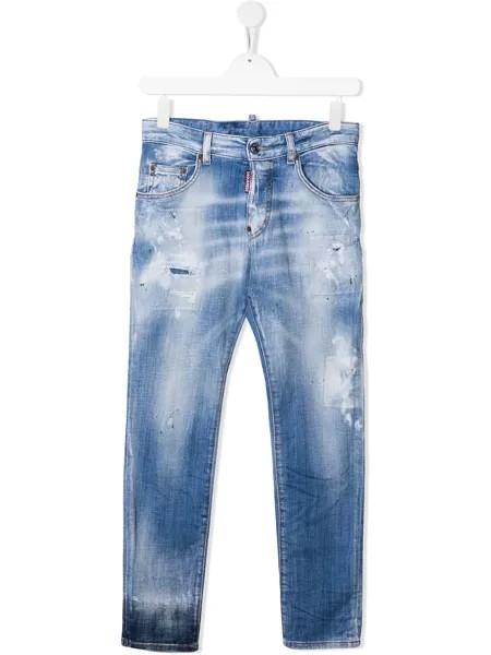 Dsquared2 Kids джинсы с эффектом потертости
