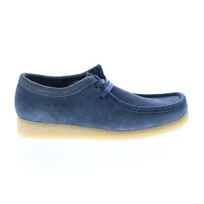 Clarks Wallabee 26166306 Мужские синие замшевые оксфорды и туфли на шнуровке повседневная обувь