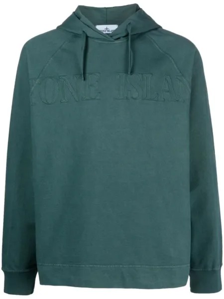 Stone Island худи с вышитым логотипом, зеленый