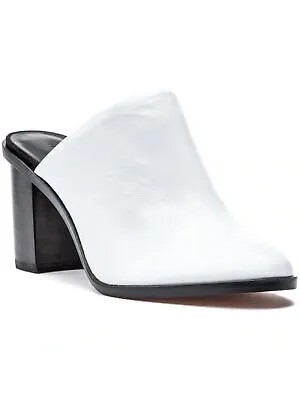 REBECCA MINKOFF Женские белые кожаные туфли-мюли Gavra без шнуровки на каблуке 8 M