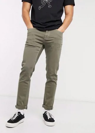 Зеленые узкие джинсы стретч ASOS DESIGN-Зеленый