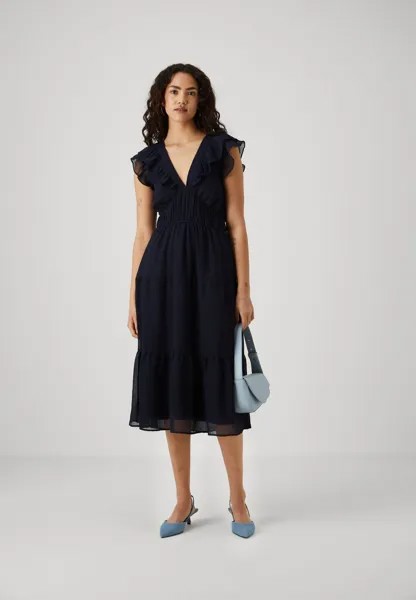 Летнее платье Vmemilie Capsleeve Calf Dress Vero Moda, темно-синее