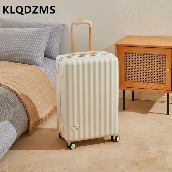 Японский новый женский чемодан KLQDZMS, маленькая свежая коробка на молнии с замком, ультра-стандартный чемодан на колесах, 20 дюймов 22 дюйма 24 д...